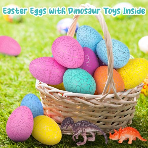 Maliyscent Easter Eggs Filled with Dinosaur Toys Fillers Plastic Surprise Eggs Easter Basket Stuffers Party Favors for Kids Boys Girls Toddlers 12 Pack - Image 5