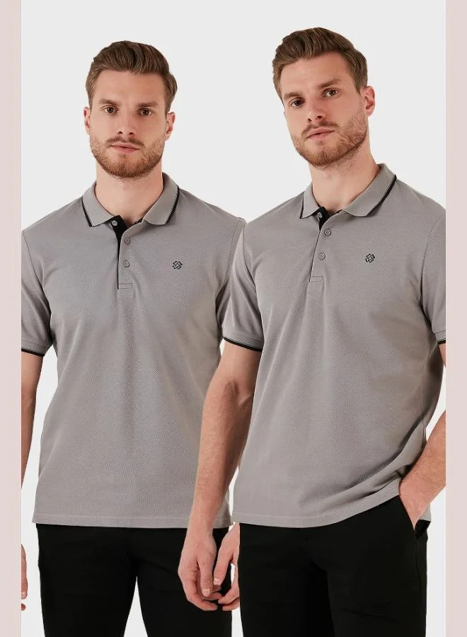 بوراتي تيشيرت بولو رجالي قطن بوراتي بقصة ضيقة بياقة بولو قطعتين
