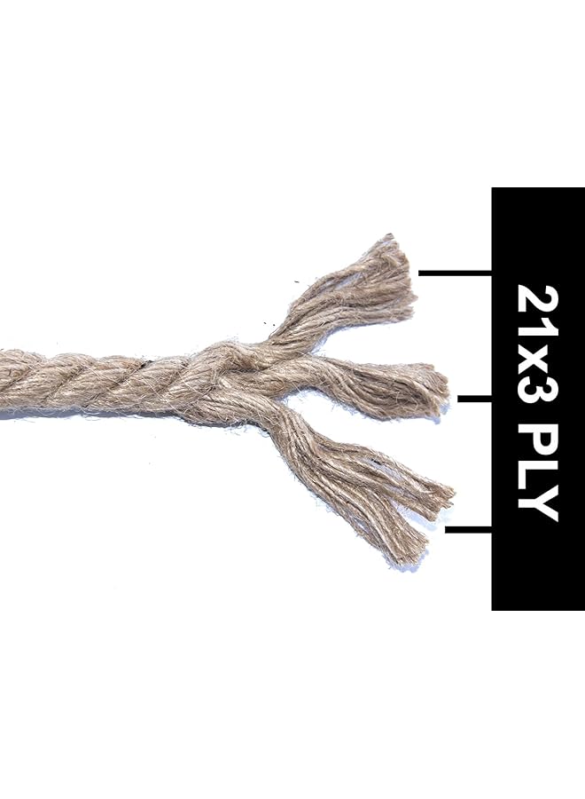 erorex Natural Jute Twine Hemp Rope 12Mm X 2Meter 3Ply Durable Jute Twine Heavy Duty For Crafts Brown Jr4907 - Image 3