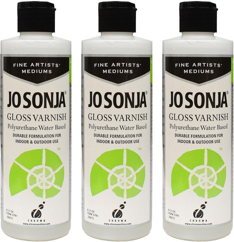 Polyurethane Varnish Gloss 8oz Bottle - Three Pack