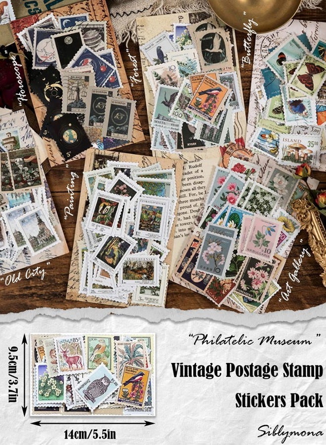 SIBLYMONA 276Pcs Vintage Postage Stamps Stickers Pack, Decorative Stamp Stickers, Adhesive Stickers for Scrapbooking Bullet Planners DIY Art Crafts Calendars Notebook Travel Journal - Image 3