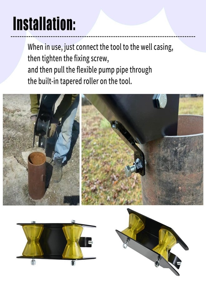 XJJ Water Well Pump Pulling Tool Pipe Tool and Cable Rollers,Help to Pull or Place The Well Pump Pipe, Poly Pipe, Flexible Pipe, Wire.Without Complicated and Expensive Machinery or Power Supply. - Image 4