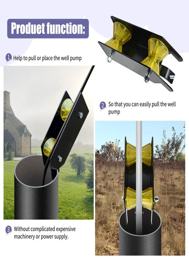 XJJ Water Well Pump Pulling Tool Pipe Tool and Cable Rollers,Help to Pull or Place The Well Pump Pipe, Poly Pipe, Flexible Pipe, Wire.Without Complicated and Expensive Machinery or Power Supply. - Image 3