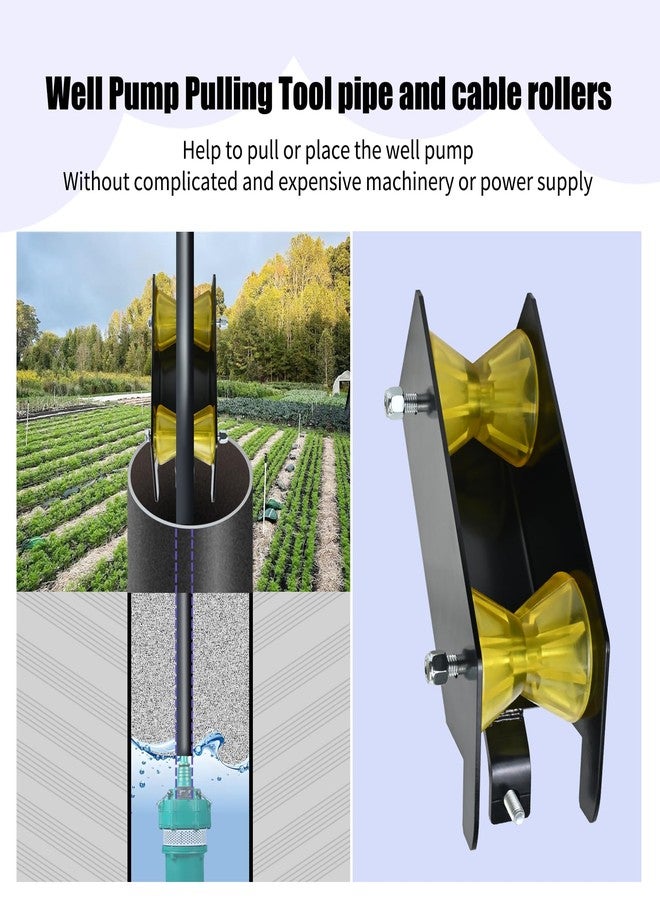 XJJ Water Well Pump Pulling Tool Pipe Tool and Cable Rollers,Help to Pull or Place The Well Pump Pipe, Poly Pipe, Flexible Pipe, Wire.Without Complicated and Expensive Machinery or Power Supply. - Image 2