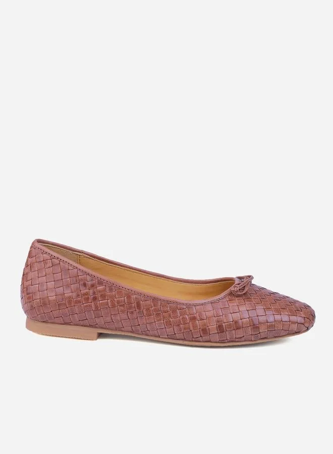 Take Two Basket Weave Design Leather Ballerina Shoes By Heel Your Sole