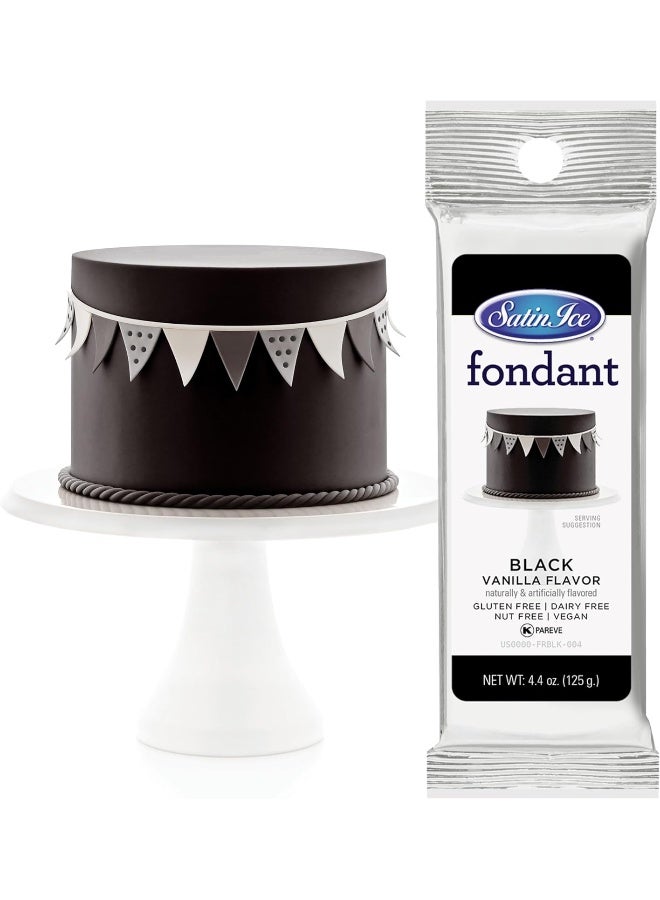 Satin Ice Black Fondant, Vanilla, 4.4 Ounces - Image 1