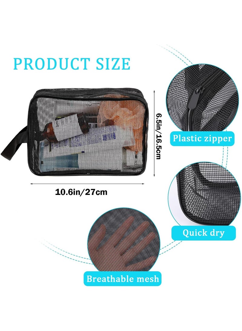 Mesh Beach Bag with Zipper,Mesh Shower Bag, Quick-Dry Gym Shower Bag for Gym Travel Camping College Dorm Room Bathroom - Image 2