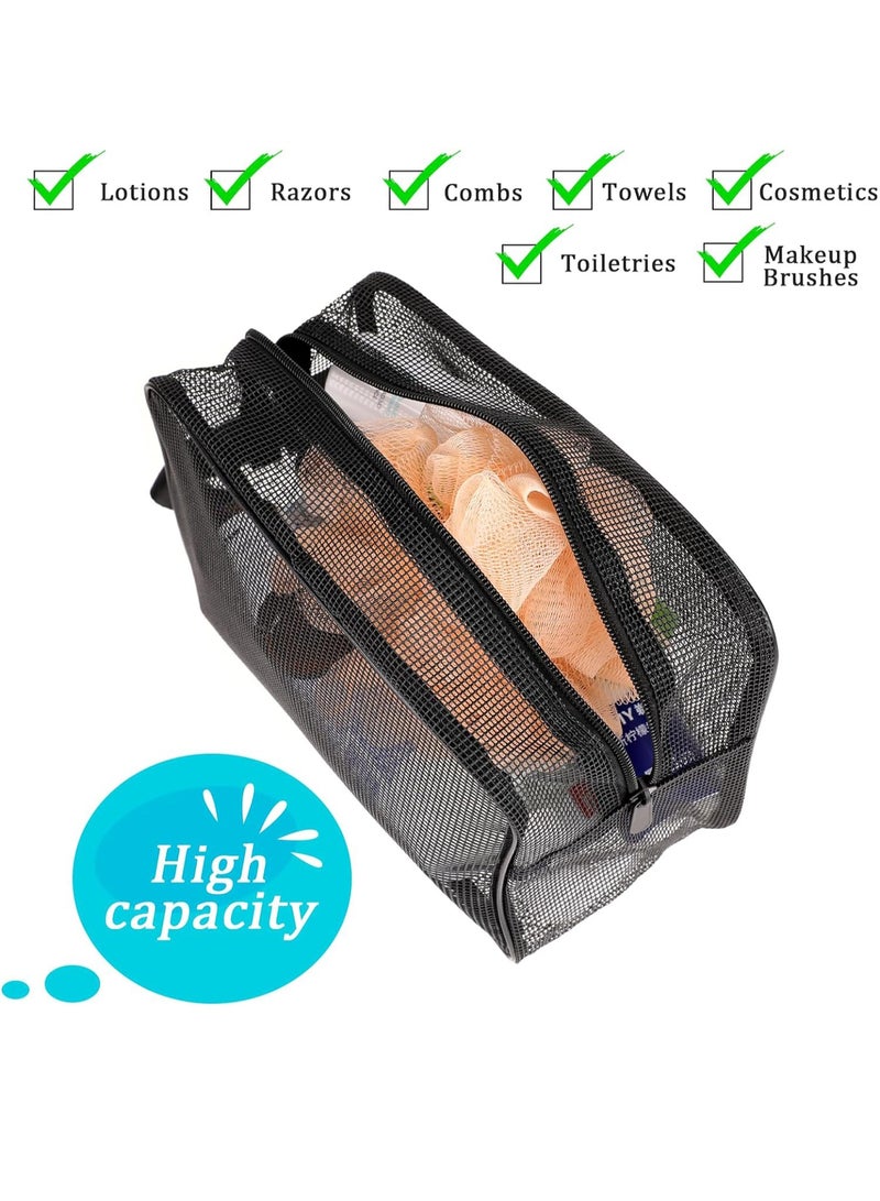 Mesh Beach Bag with Zipper,Mesh Shower Bag, Quick-Dry Gym Shower Bag for Gym Travel Camping College Dorm Room Bathroom - Image 3