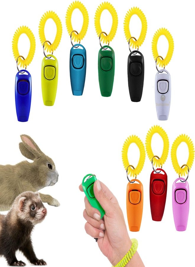 SunGrow Parrot Training Clickers with Black Wrist Strap, Pet Bird Clickers Training Kit, Flat Drop-Shape Button (Multicolored, 10) - Image 2