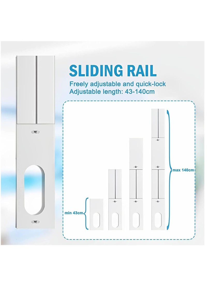 SYOSI - Sliding Window Vent Seal Kits for Portable Air Conditioner, 10-in-1 Universal AC Vent Kit with 4 Adjustable Slide Seal Plates, Compatible for 13cm/5Inch Exhaust Hose - Image 1