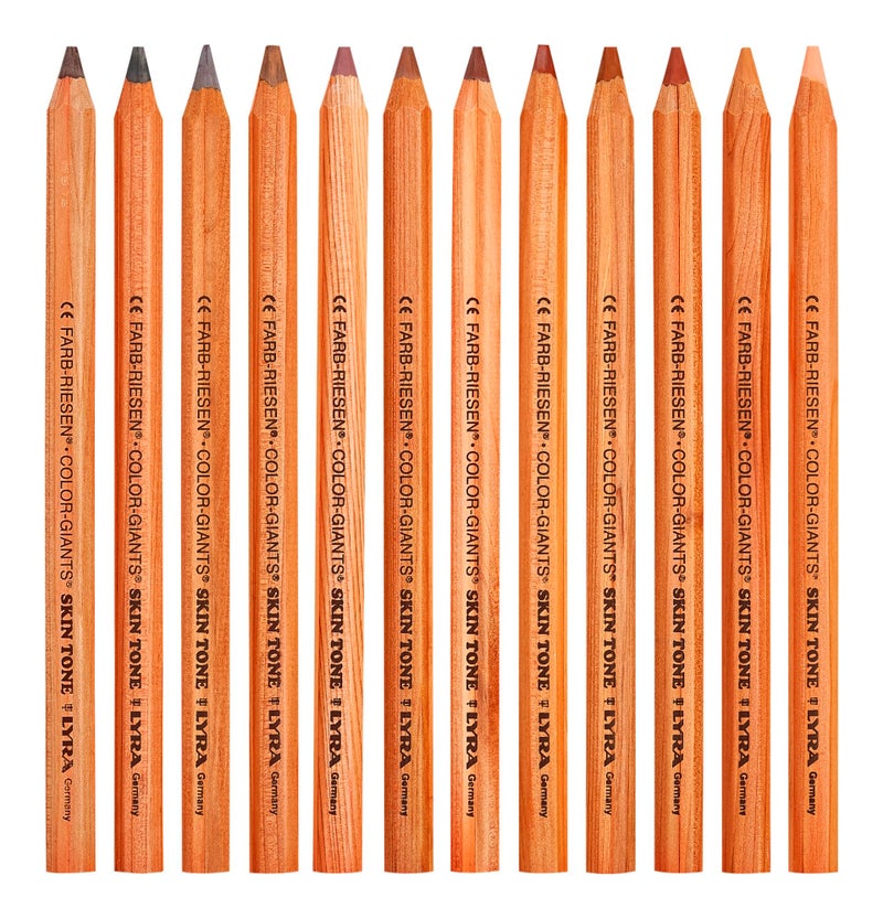 Lyra Color-Giants Skin Tone Colored Pencils - Set of 12 count colored pencils With A 6.25mm Core - Highly Pigmented Pencils for All Artists - Durable Color Pencils Set for Drawing Coloring and More - Image 3