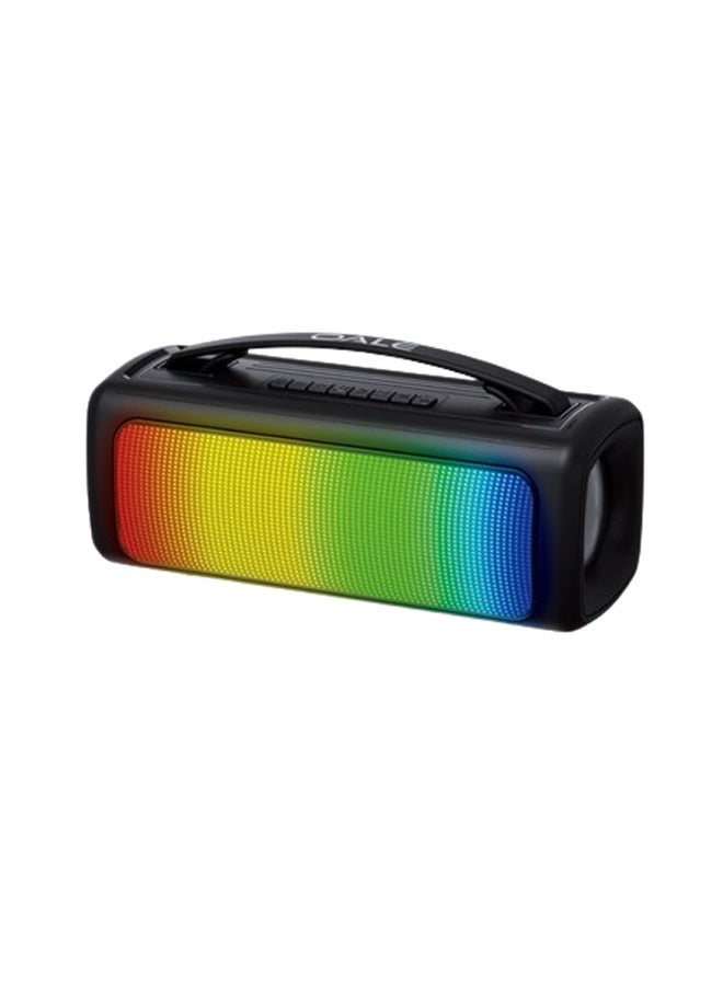OALE Wireless Bluetooth Speaker RGB Lighting Long Range Rechargeable Sound & Bass Carry Strap Lightweight for Home Outdoor Stereo Black  - Image 1