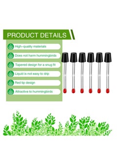 Excefore 6 PCS Hummingbird Feeder Tubes with BB Hummingbird Feeder Replacement Parts, Bendable Garden Bird Feeder with Stoppers (Red)  - Image 3