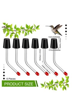 Excefore 6 PCS Hummingbird Feeder Tubes with BB Hummingbird Feeder Replacement Parts, Bendable Garden Bird Feeder with Stoppers (Red)  - Image 2
