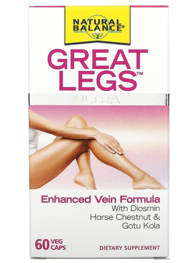 Natural Balance صيغة الأوردة المعززة للغاية للأرجل الرائعة 60 كبسولة نباتية