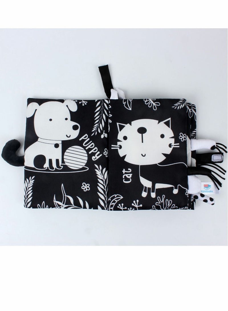 SYOSI Baby Safety Nontoxic 3D Cloth Book Black and White Cow Farm Pattern Soft Early Education Identify Toys Gifts for 1 2 3 Years Old Toddlers Boys Girls Newborns - Image 2