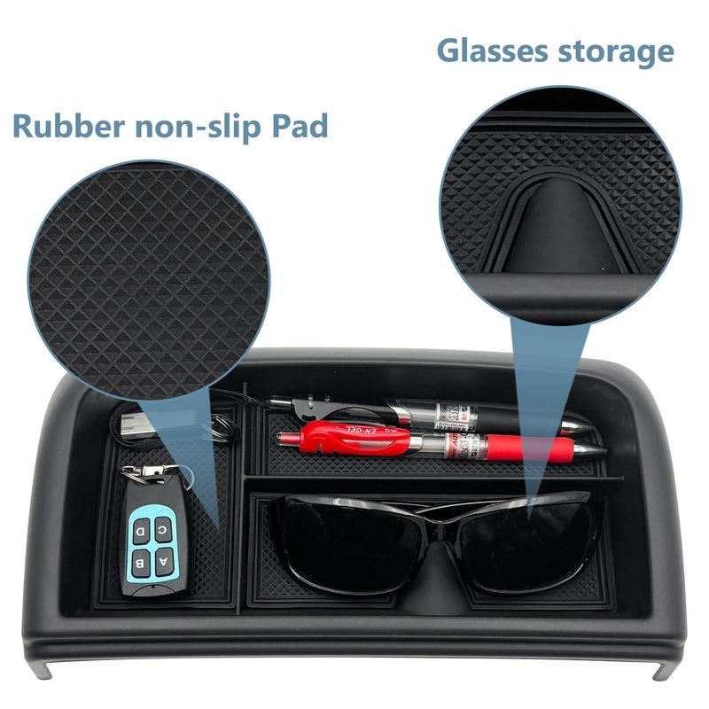 EVTIME Dash Storage Tray Insert Behind Screen Organizer Storage Accessories fits for 2021 2022 2023 2024 GMC Yukon Chevy Tahoe Suburbanï¼ˆOnly Fit for Power Sliding Console ï¼‰ - Image 3