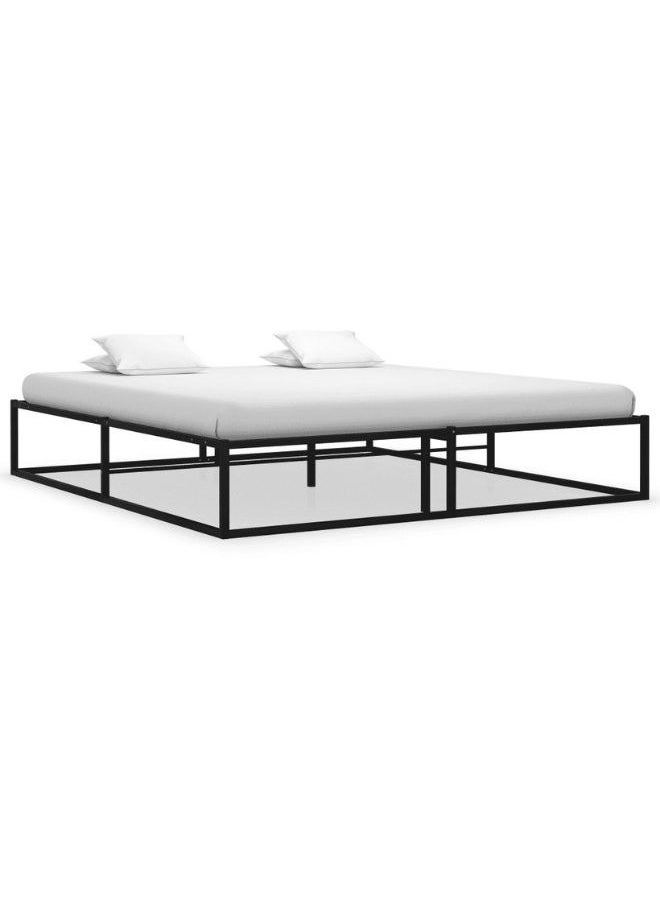 vidaxl - vidaXL Bed Frame Black Metal 140x200 cm - Image 1