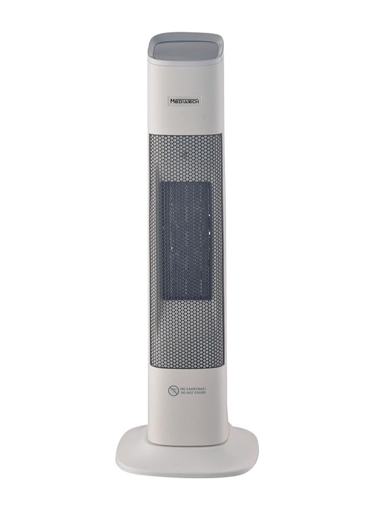 Media Tech Electric Tower Ceramic Heater White, 2000 Watt, Remote Control, MT-TCH005 - Image 1