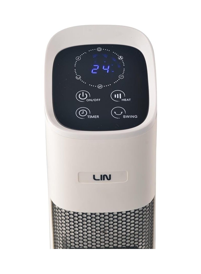 Media Tech Electric Tower Ceramic Heater White, 2000 Watt, Remote Control, MT-TCH005 - Image 3