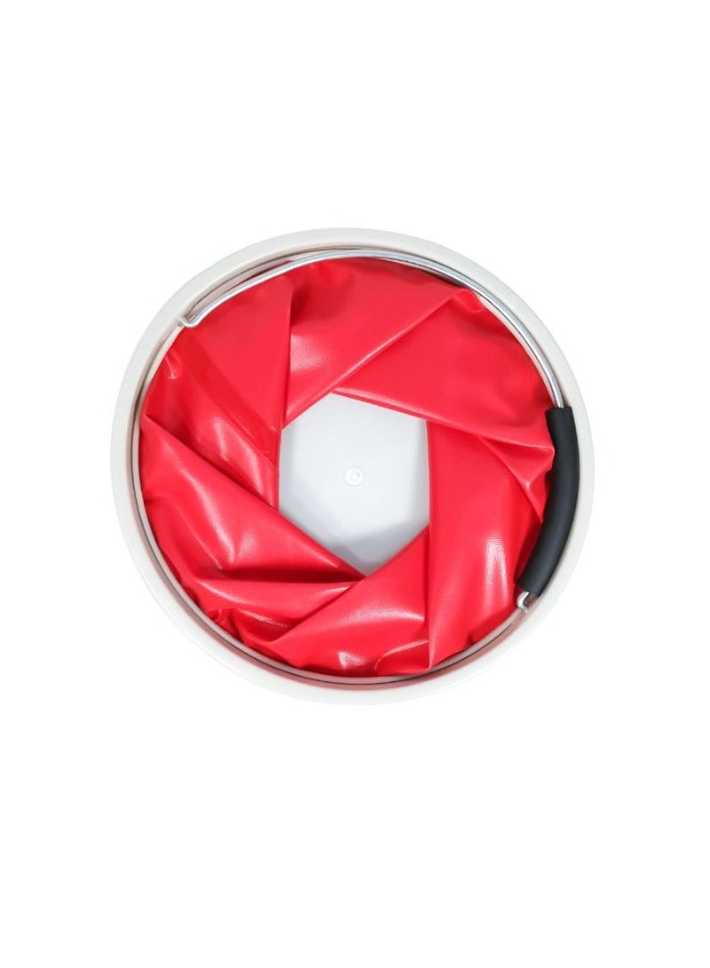 Beauenty Water Bucket For Travelling Camping Fishing Gardening Car Washing 9-11L Capacity -Red 1PC Multifunctional Space Saving Foldable  Portable Collapsible - Image 2