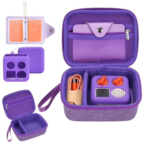 YouKnow Hard Case and Silicone Cover for Yoto Mini Player, Kids Audio Music Accessory with Card Case Holder for up to 10 Cards (Purple) - Image 1