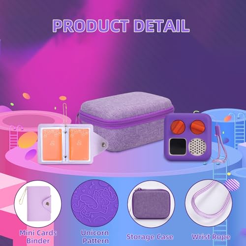 YouKnow Hard Case and Silicone Cover for Yoto Mini Player, Kids Audio Music Accessory with Card Case Holder for up to 10 Cards (Purple) - Image 4