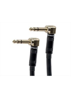 Monoprice 1/4-Inch TRS Right Angle Male to 1/4-Inch TRS Right Angle Male Cable - 6 Feet - Black, 16AWG, Gold Plated - Premier Series  - Image 1