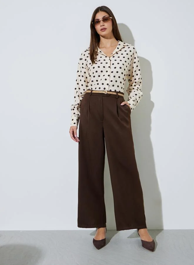 Styli Off-White Polka Dot Long Sleeve Regular Fit Shirt
