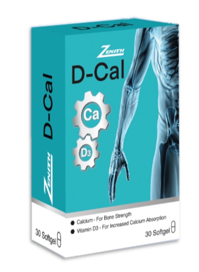 D-Cal Vitamin D3 and Calcium Softgel 30's