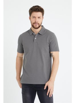 Odelon Men's Basic Polo Neck T-Shirt (Regular Fit) Anthracite  - Image 1