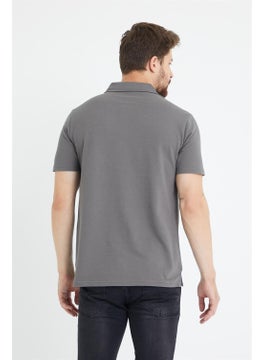 Odelon Men's Basic Polo Neck T-Shirt (Regular Fit) Anthracite  - Image 4