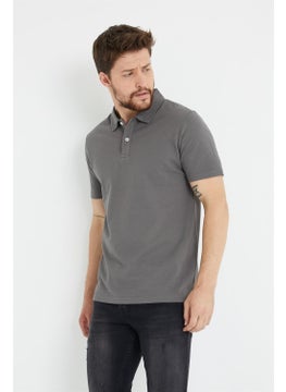 Odelon Men's Basic Polo Neck T-Shirt (Regular Fit) Anthracite  - Image 3