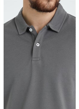 Odelon Men's Basic Polo Neck T-Shirt (Regular Fit) Anthracite  - Image 5