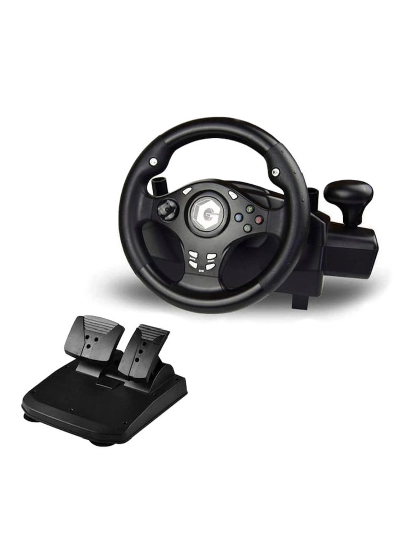 GearZone GearZone Gaming Racing Wheel, Steering Wheel for PC, 270 Degree Driving Force Game Steering Wheel with Responsive Gear and Pedals for PC/PS3/PS4/XBOX ONE/XBOX 360/Nintendo Switch/Android - Image 1