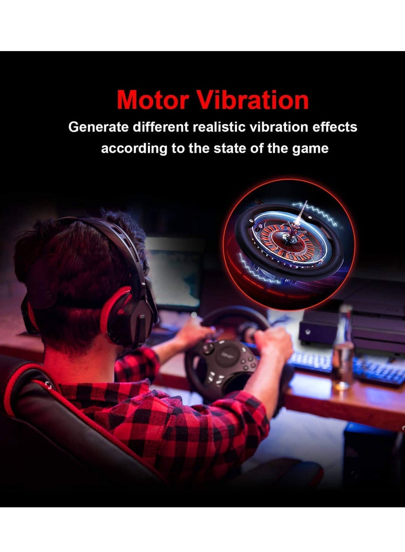GearZone GearZone Gaming Racing Wheel, Steering Wheel for PC, 270 Degree Driving Force Game Steering Wheel with Responsive Gear and Pedals for PC/PS3/PS4/XBOX ONE/XBOX 360/Nintendo Switch/Android - Image 4