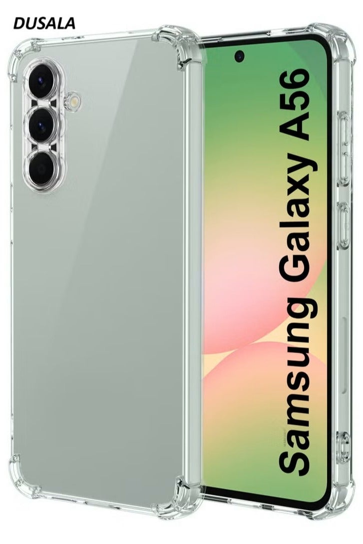DUSALA TPU Gorilla Case For Galaxy A56 5G – Transparent Shockproof Anti-Fall Cover - Clear-1 - Image 1