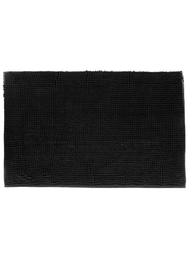 Five Simply Smart Anti-Slip Rectangular Chenille Bath Mat Black 50 x 80 cm 138043J - Image 1