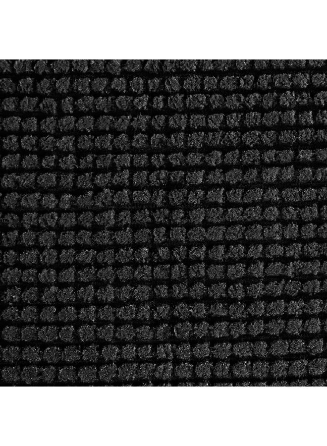 Five Simply Smart Anti-Slip Rectangular Chenille Bath Mat Black 50 x 80 cm 138043J - Image 3