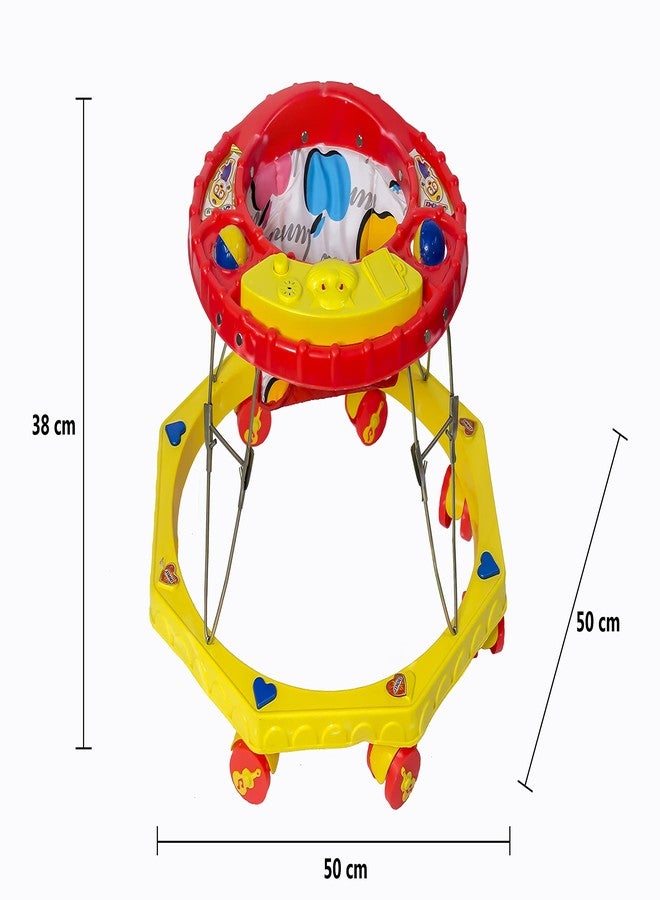Maanit Lightweight and Transportable Adjustable Supporting Unisex Music Walker for Baby Kids (Color - Yellow) - Image 5