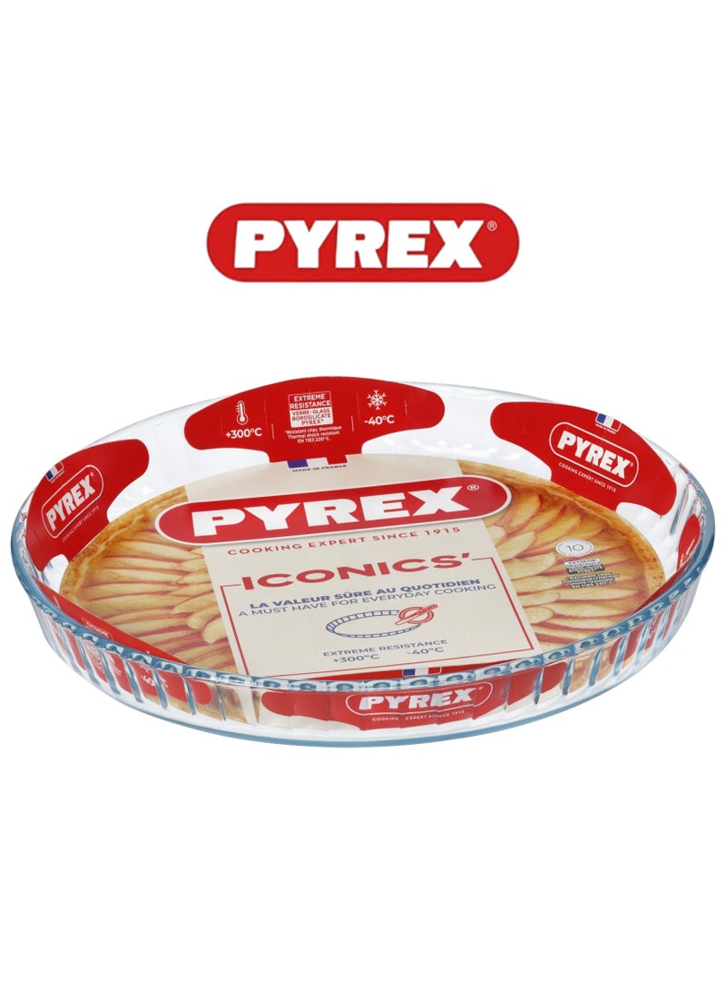 Pyrex Bake & Enjoy Flan Dish 28 cm - Durable Borosilicate Glass for Baking and Serving - Image 2