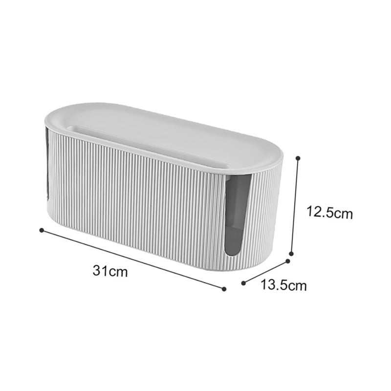 Cable Organizer Box with Lid Wire Management Storage Container for Cables and Chargers Compact Stylish - Image 3