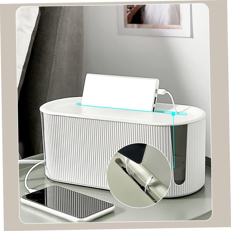 Cable Organizer Box with Lid Wire Management Storage Container for Cables and Chargers Compact Stylish - Image 4