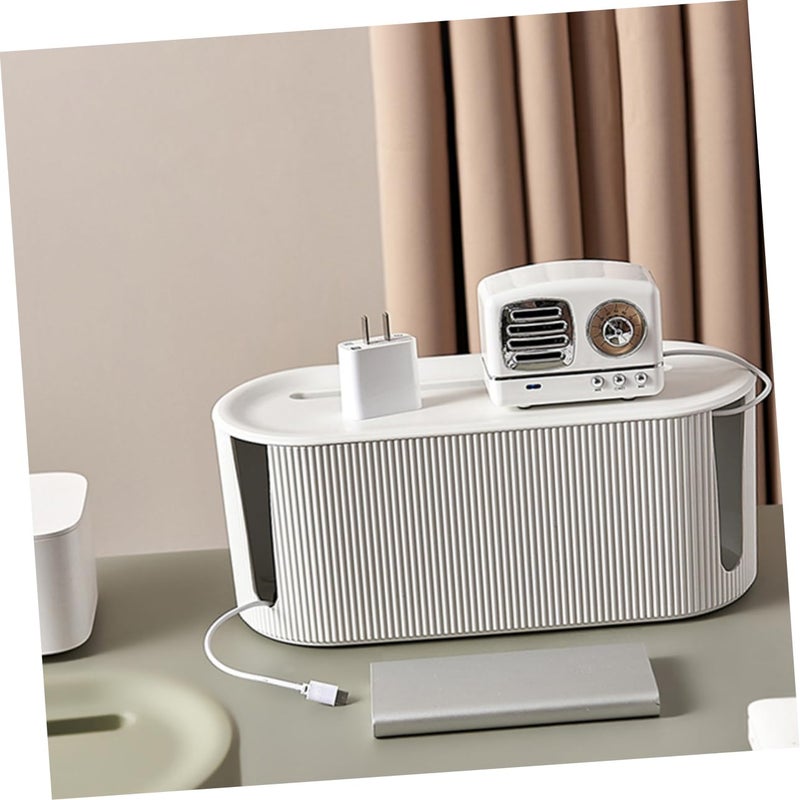Cable Organizer Box with Lid Wire Management Storage Container for Cables and Chargers Compact Stylish - Image 5