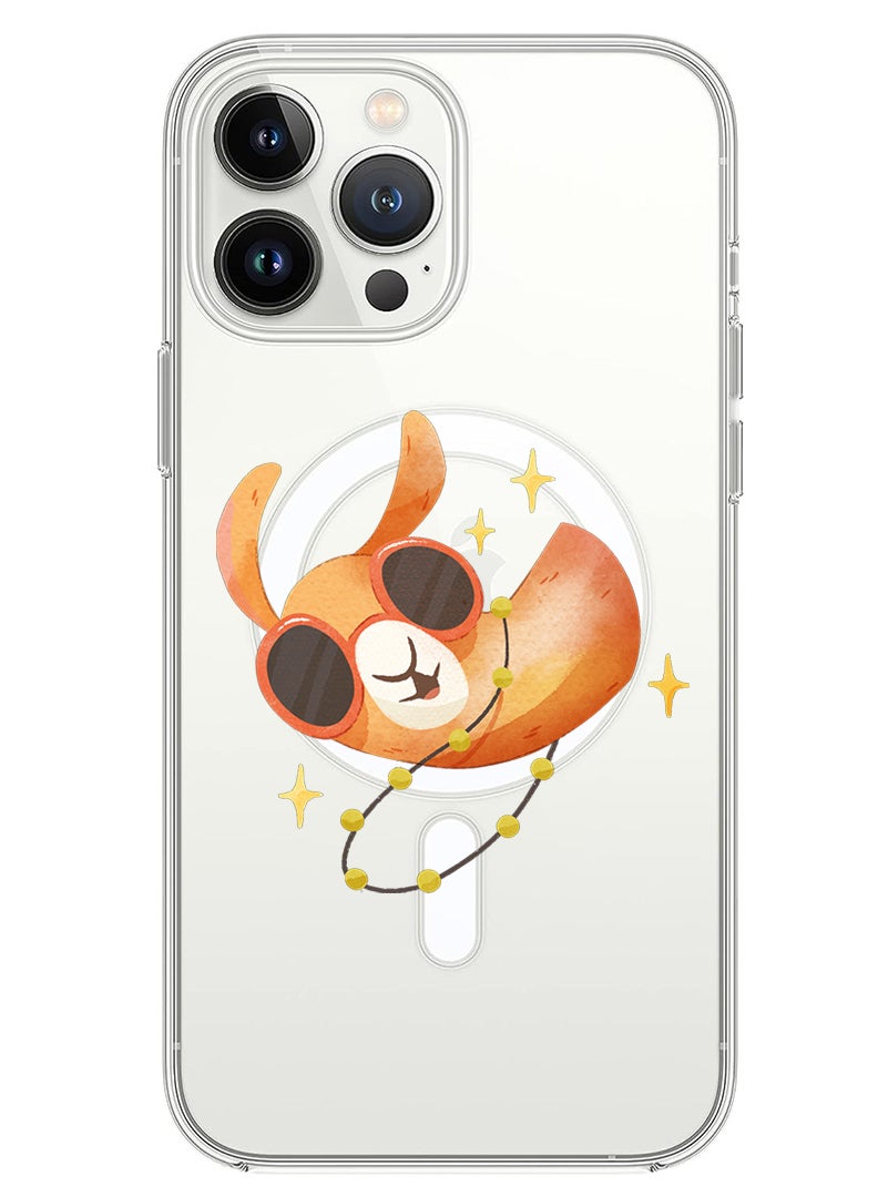 Theodor Magnetic Case for iPhone 14 Pro 6.1-inch Compatible with MagSafe Wireless Charging, Shockproof Phone Bumper Cover Camel wearing goggles - Image 1
