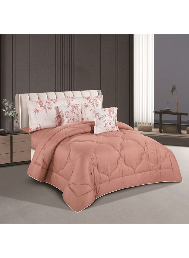 Hours Comforter Set With Silky Soft Fabric Two Sides With A Floral Pattern 6 Pieces King Size  - Image 3