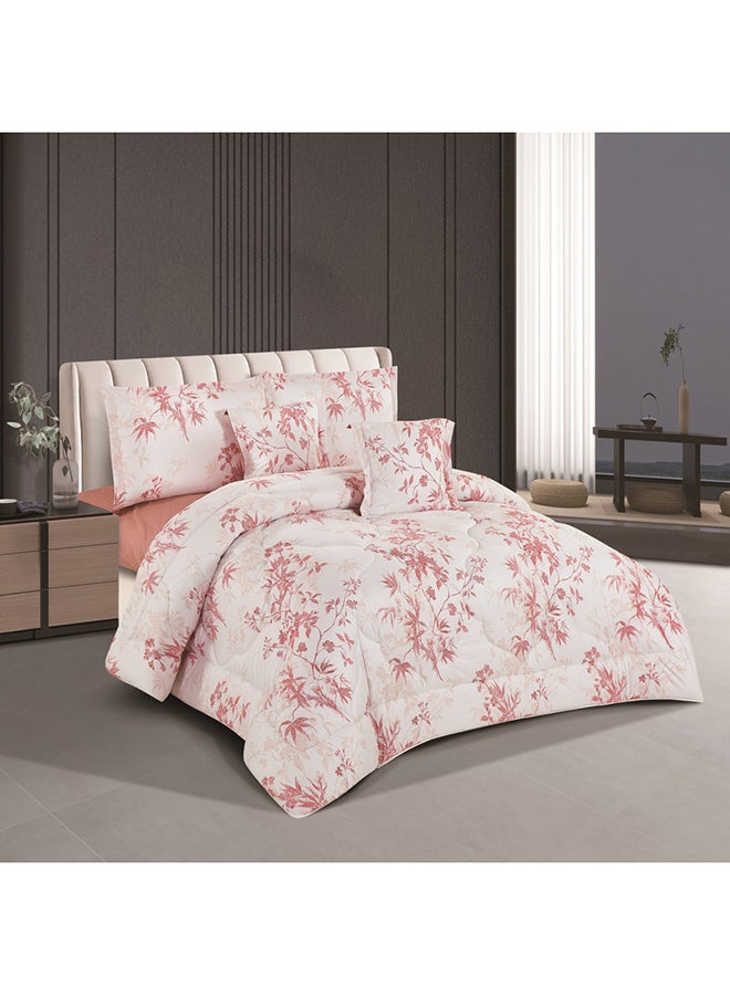 Hours Comforter Set With Silky Soft Fabric Two Sides With A Floral Pattern 6 Pieces King Size  - Image 2