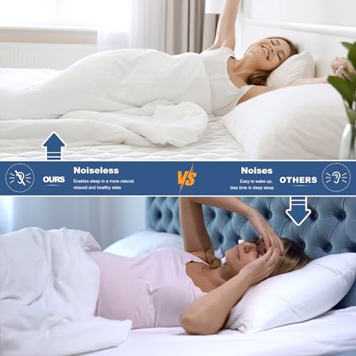 GRT Twin Mattress Protector Waterproof, 100% Waterproof Quilted Fitted Mattress Pad, Noiseless Hollow Cotton Mattress Cover, fits up to 18" Deep, Dust Proof White - Image 4