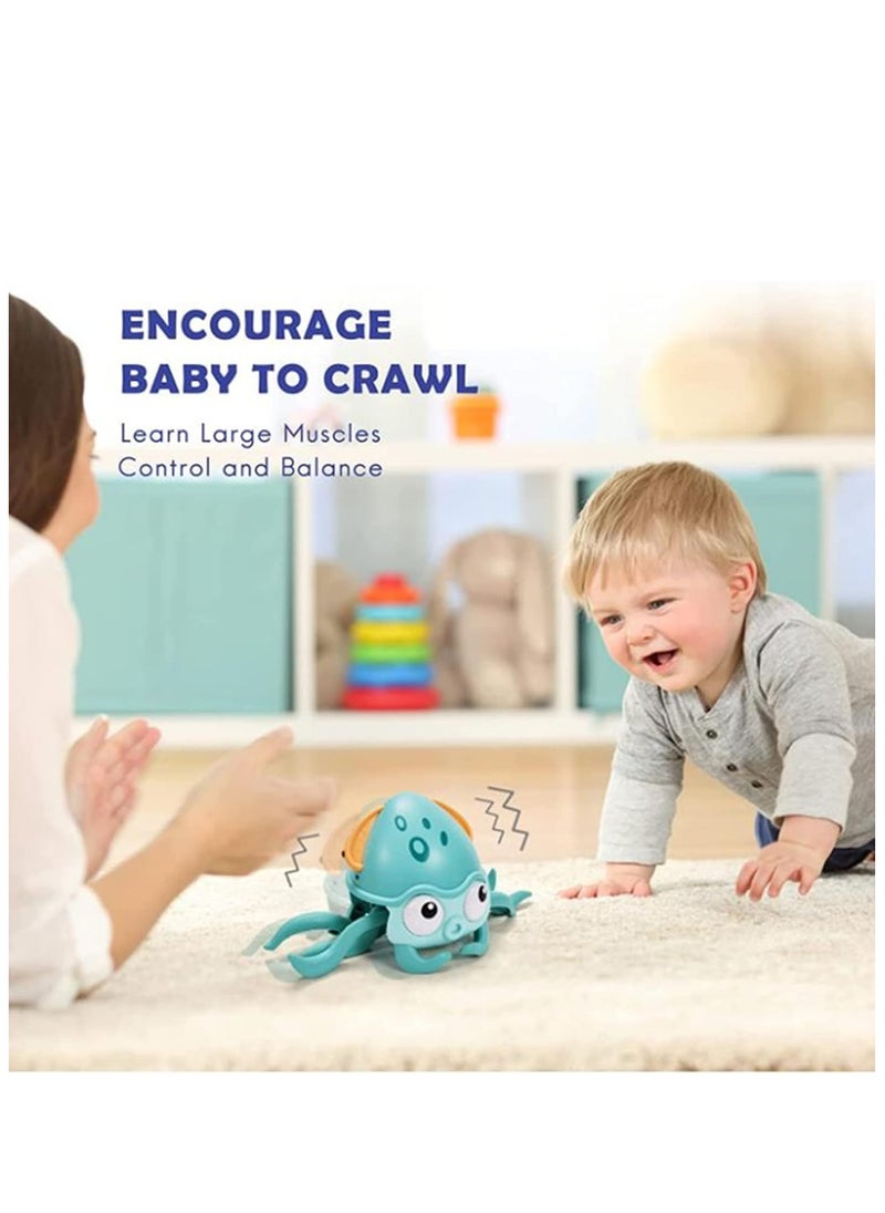 TFIXOL - Baby Crawling Toy Musical Octopus Toy, Toddler Interactive Crawling Octopus Toy with Music, LED Light Up and Automatically Avoid Obstacle, Moving Toy for Toddler Babies Boys Girls - Image 1
