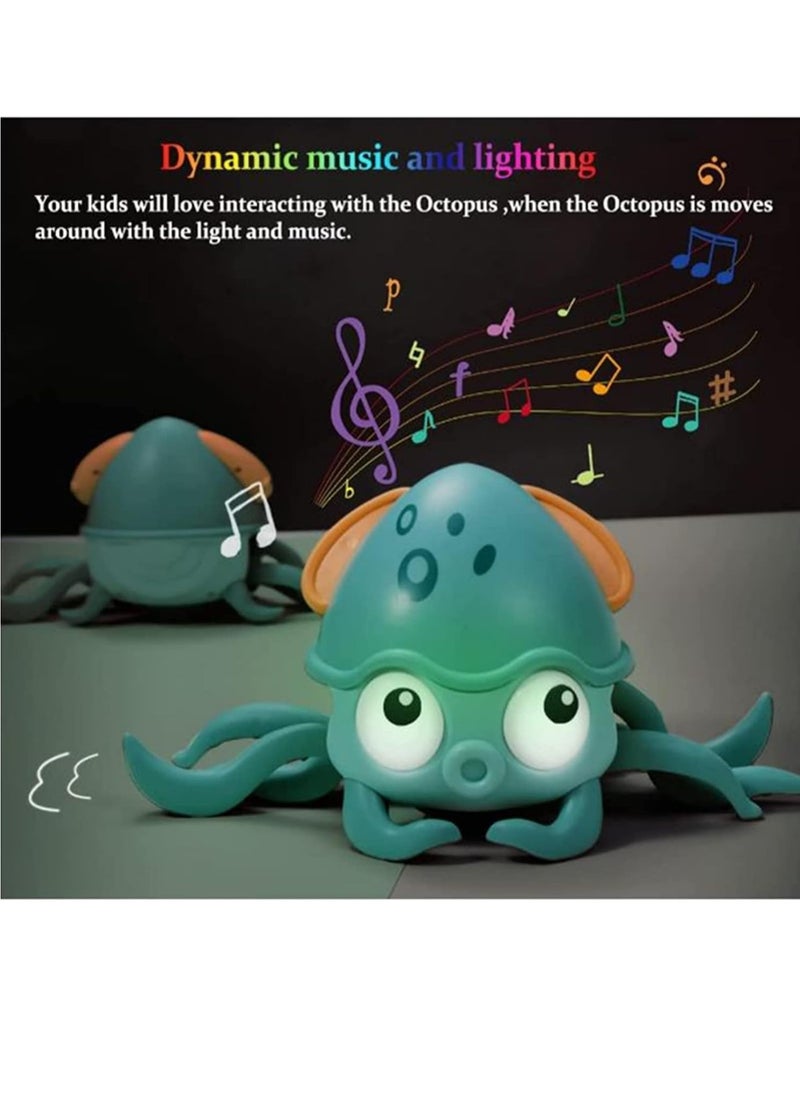 TFIXOL - Baby Crawling Toy Musical Octopus Toy, Toddler Interactive Crawling Octopus Toy with Music, LED Light Up and Automatically Avoid Obstacle, Moving Toy for Toddler Babies Boys Girls - Image 1
